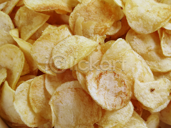 사람없음 JPG 포토 해외이미지 가득함 감자칩 노란색 실내 칩(음식)