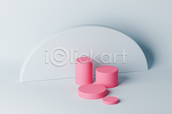 사람없음 3D JPG 포토 해외이미지 그림자 단상 백그라운드 분홍색 아치 원기둥 포디움 흰배경