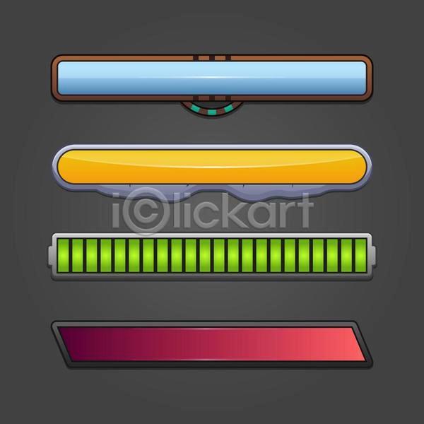 사람없음 EPS 일러스트 해외이미지 UI 건전지 게임 바 세트 엘리먼트 해외일러스트