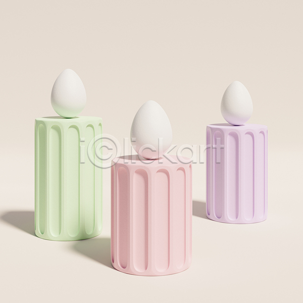 사람없음 3D JPG 포토 해외이미지 계란 단상 미니멀 베이지색배경 세개 심플 원기둥 포디움