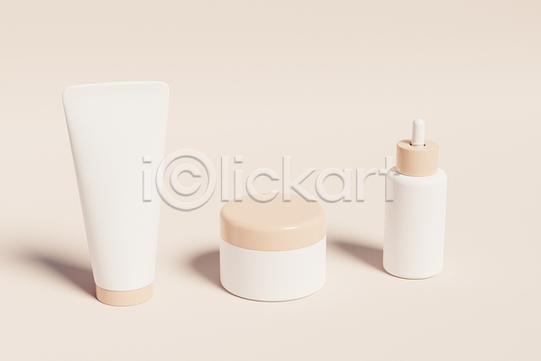 사람없음 3D JPG 해외이미지 목업 베이지색배경 브랜딩 스킨케어 실내 앰플 튜브용기 피부관리 화장품