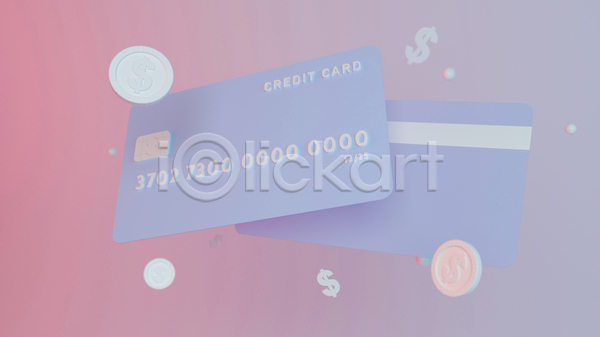 사람없음 3D JPG 일러스트 포토 해외이미지 달러 동전 분홍색 쇼핑 신용카드 하늘색
