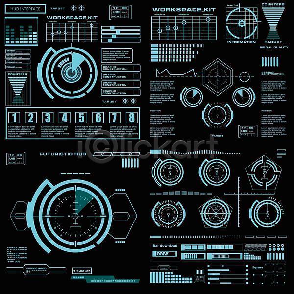 사람없음 EPS 일러스트 해외이미지 SF UI 디지털 사이버 인터페이스 인포그래픽