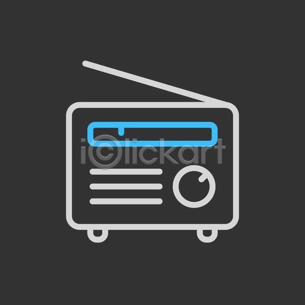 사람없음 EPS 라인아이콘 아이콘 일러스트 해외이미지 라디오 아날로그 안테나 음악 통신