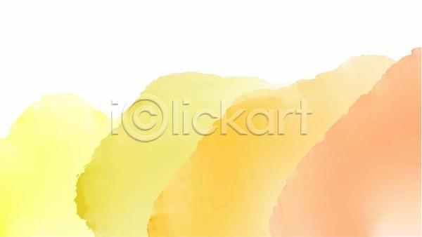 사람없음 EPS 일러스트 해외이미지 노란색 백그라운드 번짐 붓터치 수채화(물감) 주황색 카피스페이스