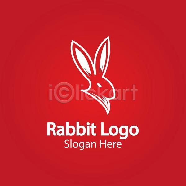 사람없음 EPS 일러스트 해외이미지 동물 디자인 빨간색 심볼 심플 토끼