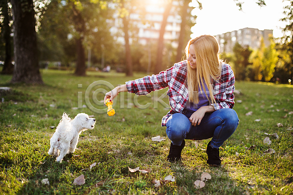 우정 즐거움 함께함 행복 휴식 성인 성인여자한명만 여자 한명 JPG 포토 해외이미지 가르침 강아지 공원 놀이 반려견 반려동물 야외 우먼라이프 잡기 장난감 점프 주간 펫팸족 푸들 햇빛