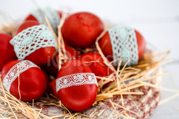 사람없음 JPG 아웃포커스 포토 해외이미지 계란 부활절 빨간색