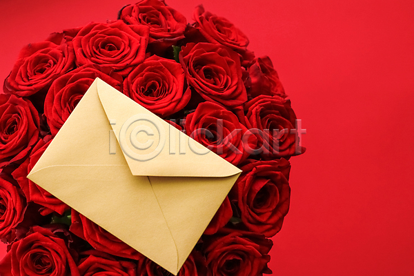 사람없음 JPG 포토 해외이미지 꽃다발 러브레터 발렌타인데이 백그라운드 빨간색 장미 편지봉투
