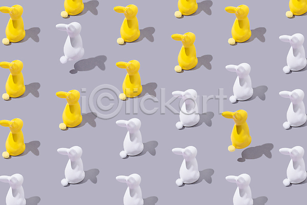 사람없음 JPG 포토 해외이미지 노란색 백그라운드 여러마리 토끼 토끼모양 패턴 패턴백그라운드 흰색
