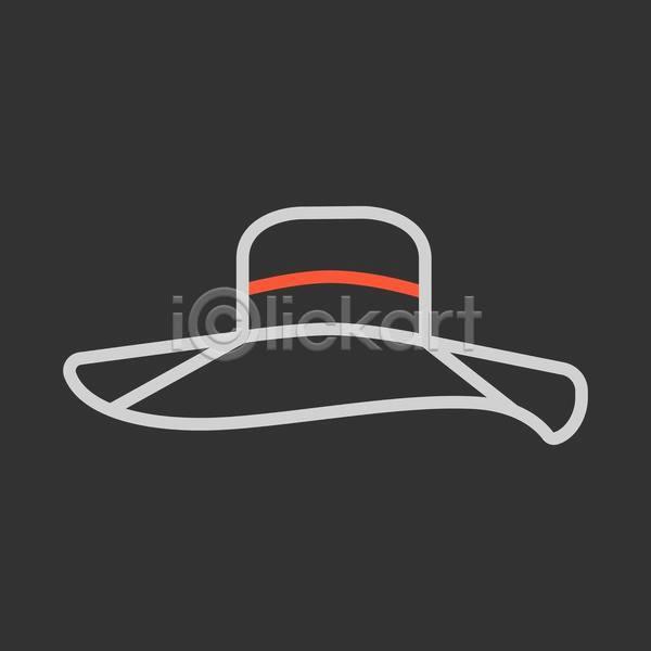 사람없음 EPS 라인아이콘 일러스트 해외이미지 검은색 모자(잡화) 비치모자