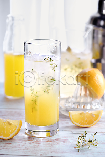 사람없음 JPG 포토 해외이미지 과실주 과즙기 레몬 브랜디 잔 칵테일 허브
