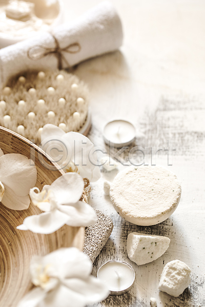 사람없음 JPG 포토 해외이미지 꽃 바디케어 수건 스파용품 오브젝트 향초 흰색