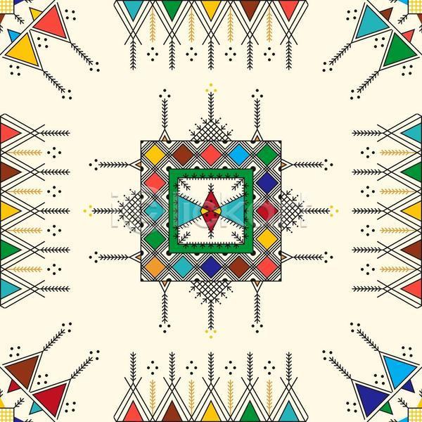 사람없음 JPG 일러스트 해외이미지 격자 기하학 디자인 백그라운드 사각형 삼각형 스타일 아랍 전통무늬 패턴 화살표