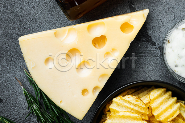 사람없음 JPG 포토 해외이미지 감자칩 마스담치즈 소스(음식) 치즈
