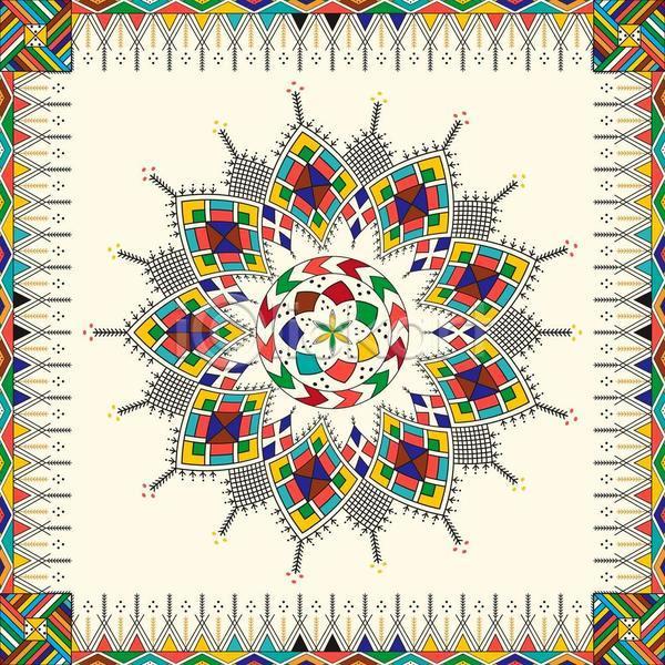 사람없음 JPG 일러스트 해외이미지 격자 기하학 디자인 백그라운드 사각형 삼각형 스타일 아랍 원형 전통무늬 패턴