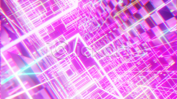 미래 화려 사람없음 3D 디지털합성 포토 해외이미지 공간 네온 디지털 백그라운드 분홍색 빛 사이버 사이버펑크 큐빅 펑크