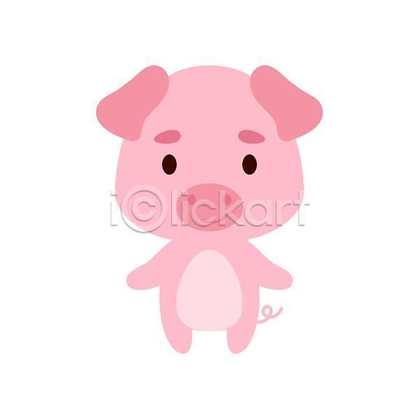 귀여움 사람없음 EPS 일러스트 해외이미지 돼지 돼지캐릭터 만화 분홍색