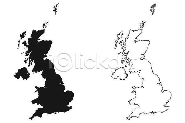 EPS 실루엣 아이콘 일러스트 해외이미지 흑백 검은색 경계선 고립 그래픽 땅 백그라운드 스코틀랜드 영국 영어 윤곽 잉글랜드 전국 지도 지리 흰색