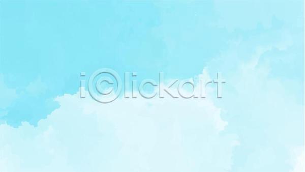사람없음 EPS 일러스트 해외이미지 구름(자연) 백그라운드 번짐 붓터치 수채화(물감) 카피스페이스 하늘 하늘색
