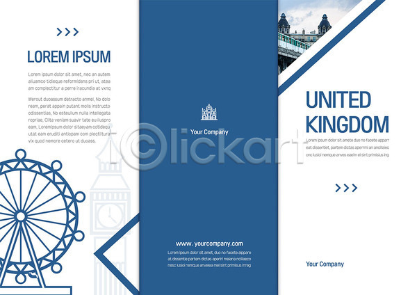사람없음 AI(파일형식) 템플릿 3단접지 대관람차 런던아이 리플렛 북디자인 북커버 빅벤 여행 유럽 유럽여행(여행) 출판디자인 파란색 팜플렛 표지 표지디자인 해외여행
