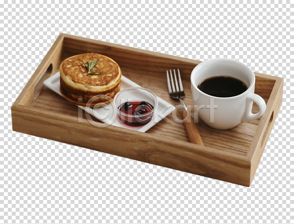 사람없음 PNG 편집이미지 브런치 아침식사 잼 쟁반 커피 커피잔 팬케이크 편집소스 포크