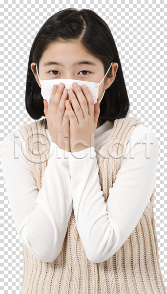 10대 사람 십대여자한명만 여자 한국인 한명 PNG 앞모습 편집이미지 감기(질병) 마스크 미세먼지 상반신 손짓 얼굴가리기 여중생 여학생 캐주얼 편집소스