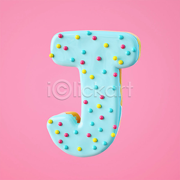 사람없음 3D PSD 디지털합성 편집이미지 3D소스 J 대문자 도넛 디저트 백그라운드 분홍색 알파벳 영어 오브젝트 타이포그라피 텍스트 편집소스 한개