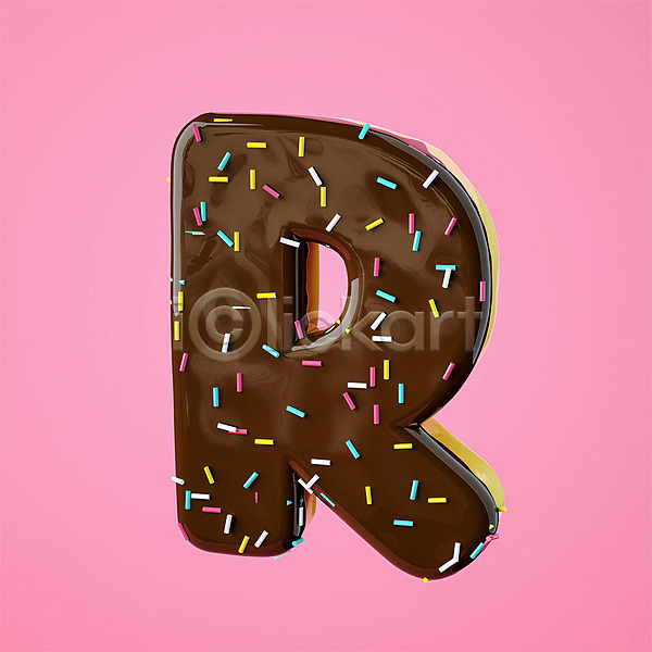 사람없음 3D PSD 디지털합성 편집이미지 3D소스 R 대문자 도넛 디저트 백그라운드 분홍색 알파벳 영어 오브젝트 타이포그라피 텍스트 편집소스 한개
