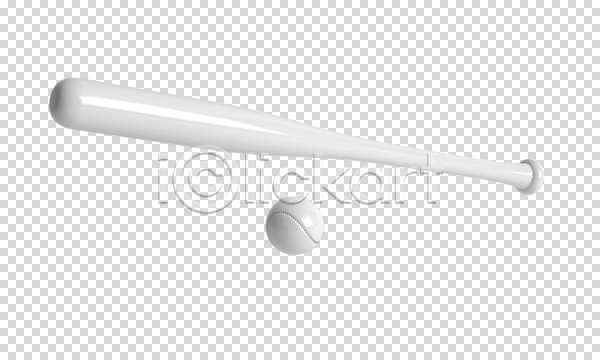 사람없음 3D PNG 디지털합성 편집이미지 3D소스 야구공 야구방망이 오브젝트 편집 편집소스 한개 흰색
