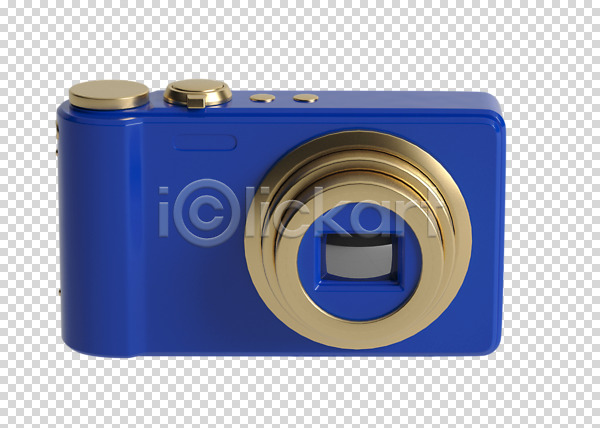 사람없음 3D PNG 디지털합성 편집이미지 3D소스 금색 디지털카메라 오브젝트 카메라 파란색 편집 편집소스 한개