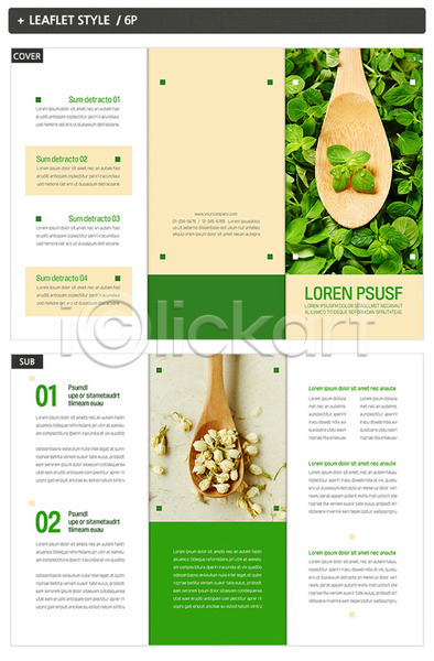 사람없음 INDD ZIP 인디자인 템플릿 3단접지 꽃 나무숟가락 나무스푼 내지 리플렛 사각형 숟가락 식물 약초 초록색 팜플렛 표지 표지디자인 허브