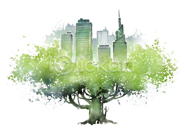사람없음 PSD 일러스트 건물 공원 나무 도시 라이프스타일 빌딩 숲 에코 잎 자연 초록색 친환경 캘리그라피 환경