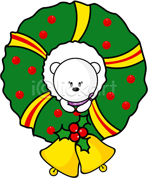 사람없음 EPS 일러스트 겨울 계절 곰 곰캐릭터 기념일 눈(날씨) 눈사람 동물캐릭터 백곰 상반신 애니멀프린트 오브젝트 장식 캐릭터 크리스마스 크리스마스용품 크리스마스장식 크리스마스캐릭터 클립아트 화환