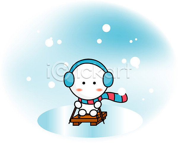 사람없음 EPS 일러스트 겨울 계절 눈(날씨) 눈사람 사계절 썰매 썰매타기 앉기 야외 자연 전신 전통캐릭터 캐릭터 클립아트 한국 한국전통