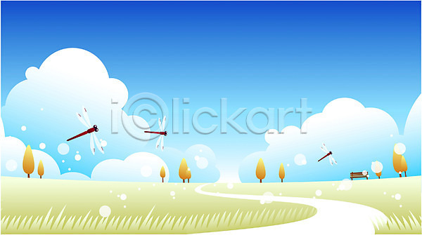 사람없음 EPS 일러스트 가을(계절) 가을배경 계절 구름(자연) 길 백그라운드 사계절 야외 자연 잠자리 주간 초원(자연) 풍경(경치) 하늘