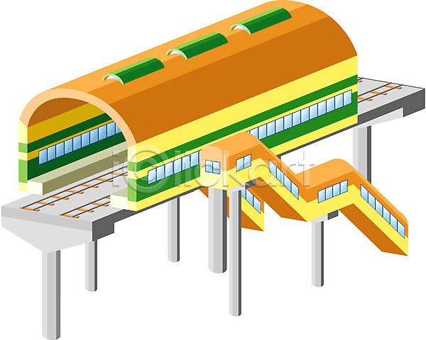 사람없음 EPS 모던아이콘 아이콘 건축 교통 기차 기찻길 길 다리(건축물) 시설물 역 육상교통 철도의날 현대건축