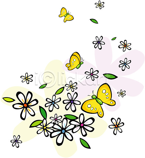 사람없음 EPS 일러스트 계절 곤충 꽃 나비 동물 봄 절지류 클립아트