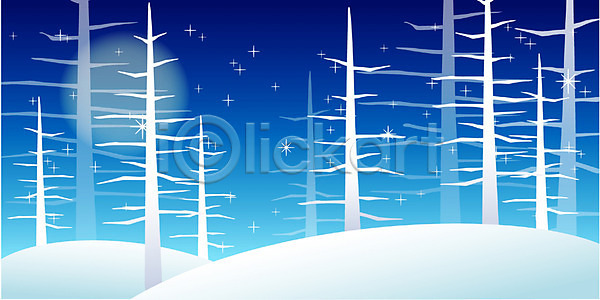 사람없음 EPS 일러스트 겨울 겨울배경 계절 나무 눈(날씨) 달 백그라운드 사계절 야간 야외 자연 초원(자연) 풍경(경치)