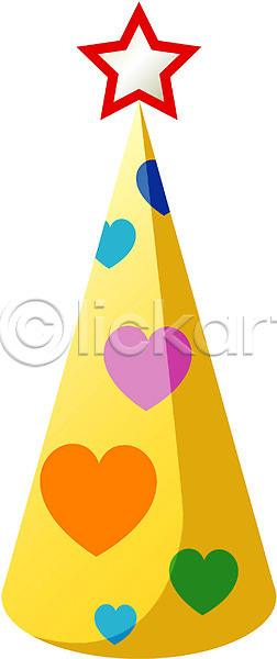 사람없음 EPS 모던아이콘 아이콘 고깔(모자) 모자(잡화) 별 생일 이벤트 잡화 파티 하트