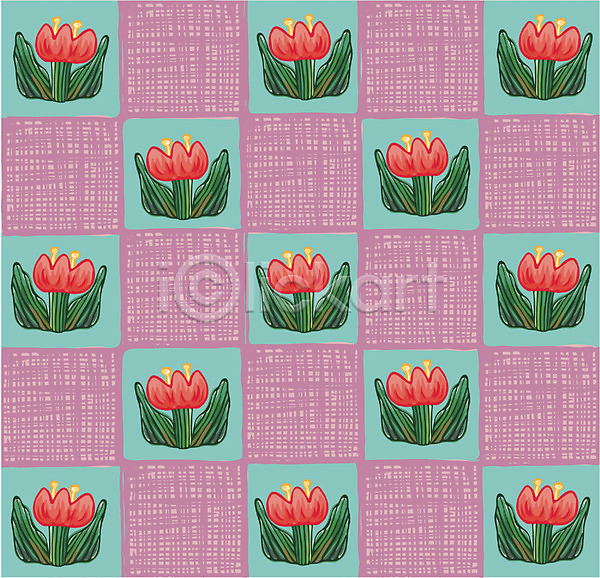 사람없음 EPS 일러스트 꽃 디자인 무늬 문양 백그라운드 벽지 튤립 패턴 포장지
