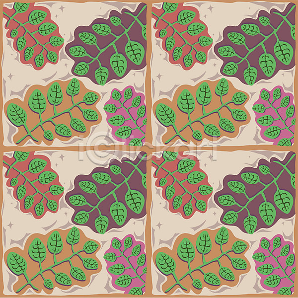 사람없음 EPS 일러스트 디자인 무늬 문양 백그라운드 벽지 사각형 잎 패턴 포장지 풀(식물)