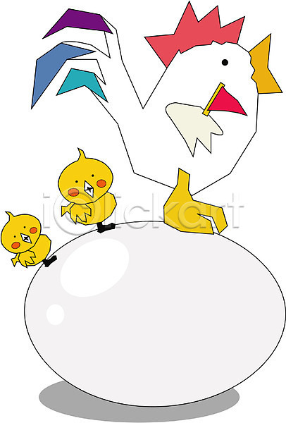 사람없음 EPS 일러스트 계란 닭 닭캐릭터 동물 병아리 새캐릭터 세마리 알 조류 척추동물 캐릭터 클립아트