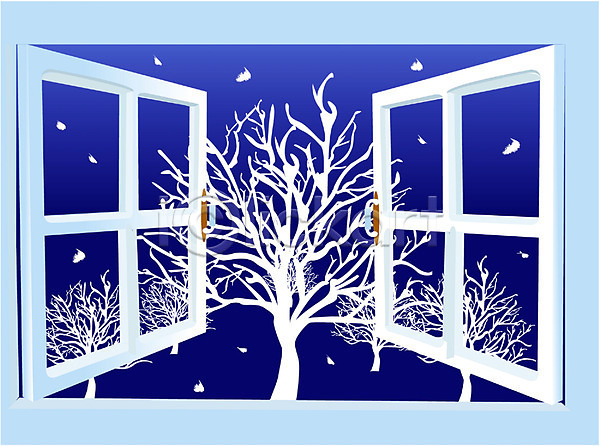 사람없음 EPS 일러스트 건축 건축부분 겨울 계절 나무 눈(날씨) 사계절 시설물 자연 창문 클립아트 현대건축