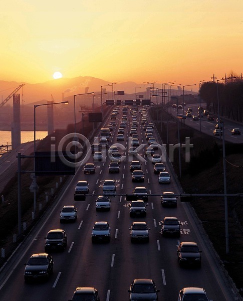 사람없음 JPG 포토 고속도로 교통 도로 도시 도시풍경 서울 야외 육상교통 일몰 자동차 자연 주간 차(자동차) 태양 풍경(경치) 하늘 해
