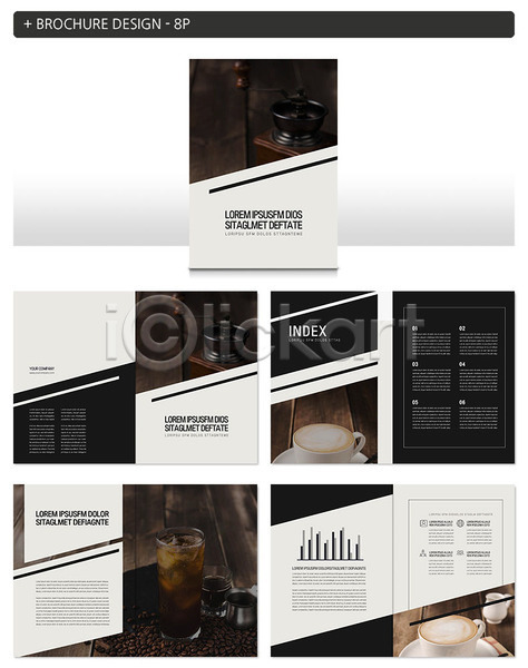 사람없음 INDD ZIP 인디자인 템플릿 검은색 라이프스타일 선 아이스아메리카노 원두 원형 카페 카페라떼 커피 팜플렛