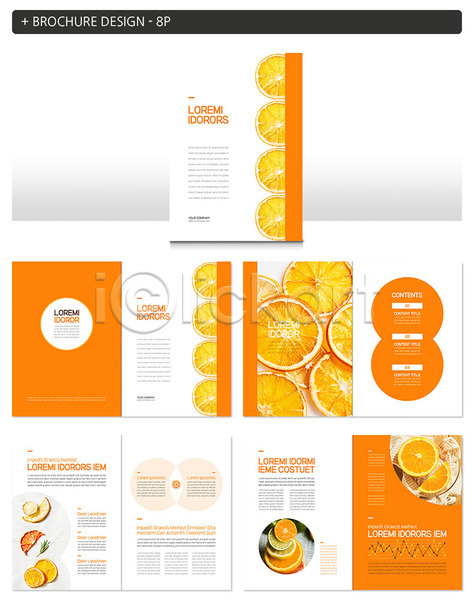 사람없음 INDD ZIP 인디자인 템플릿 건과일 과일조각 라이프스타일 슬라이스 오렌지 주황색 팜플렛