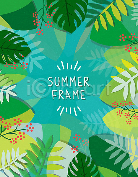 사람없음 AI(파일형식) 일러스트 프레임일러스트 몬스테라 바캉스 백그라운드 야자수잎 여름(계절) 여름휴가 열매 잎 초록색 트로피컬아트 프레임 휴가