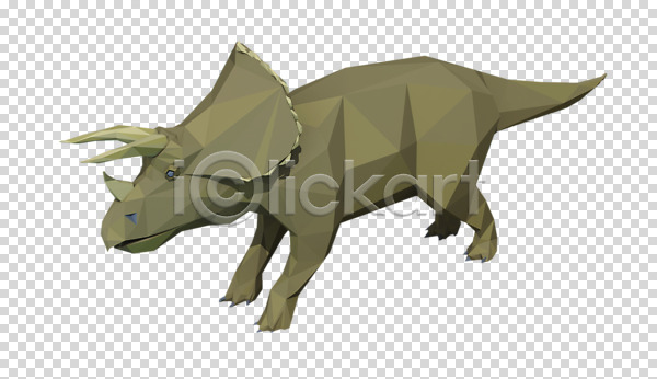 사람없음 3D PNG 편집이미지 3D소스 공룡 그래픽 동물 컴퓨터그래픽 트리케라톱스 파충류 편집소스 한마리