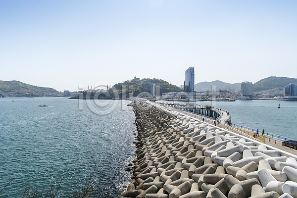 사람없음 JPG 포토 건물 맑음 바다 방파제 야외 여수 오동도 주간 풍경(경치) 하늘 한국